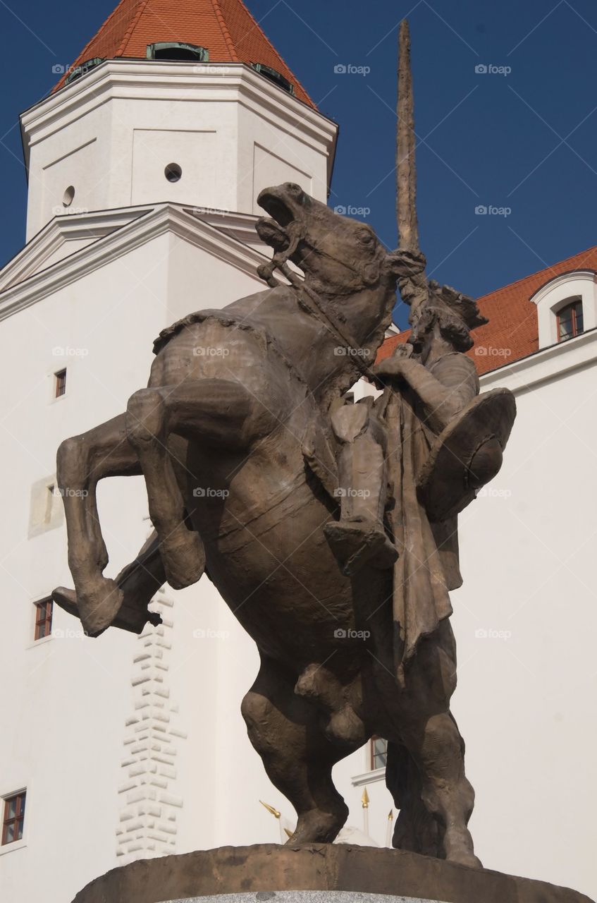 Bratislava castle, equestrian statue of King Svatopluk