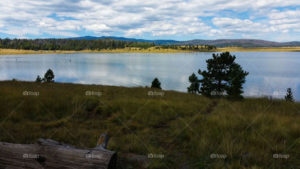 View of East and West Mt. Baldy from Big Lake, AZ