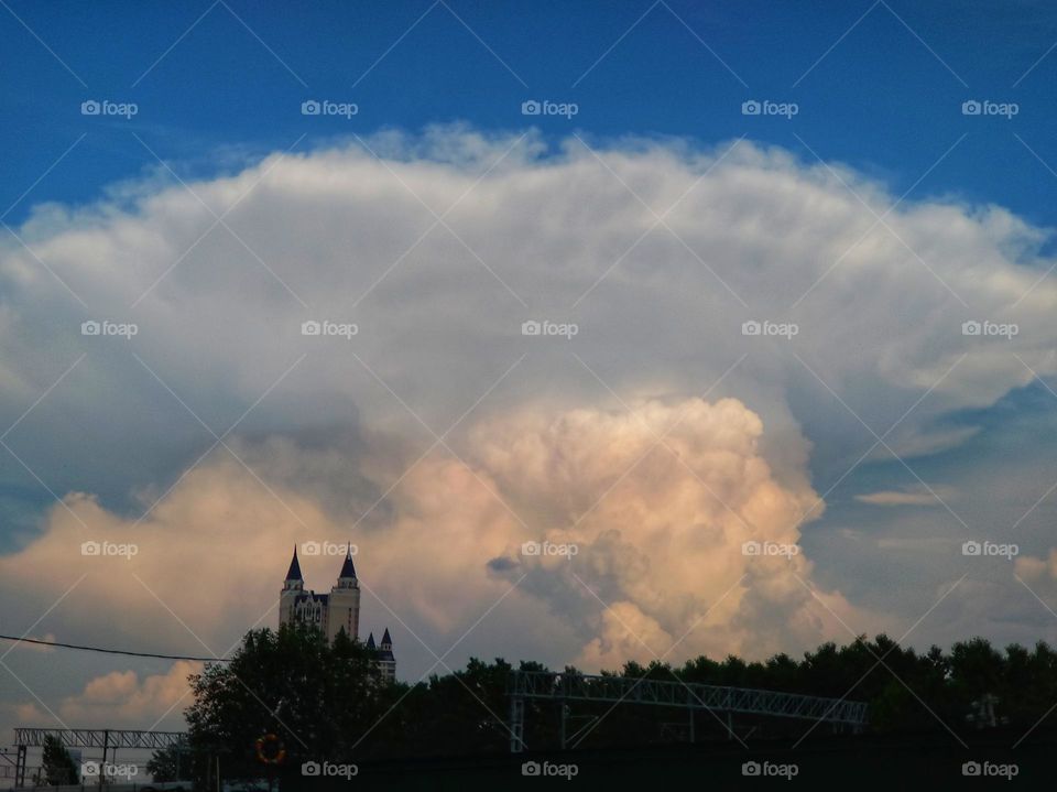 A huge cloud that looks like an explosion