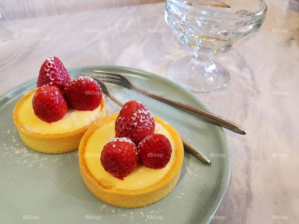 Delicious strawberry tart for two