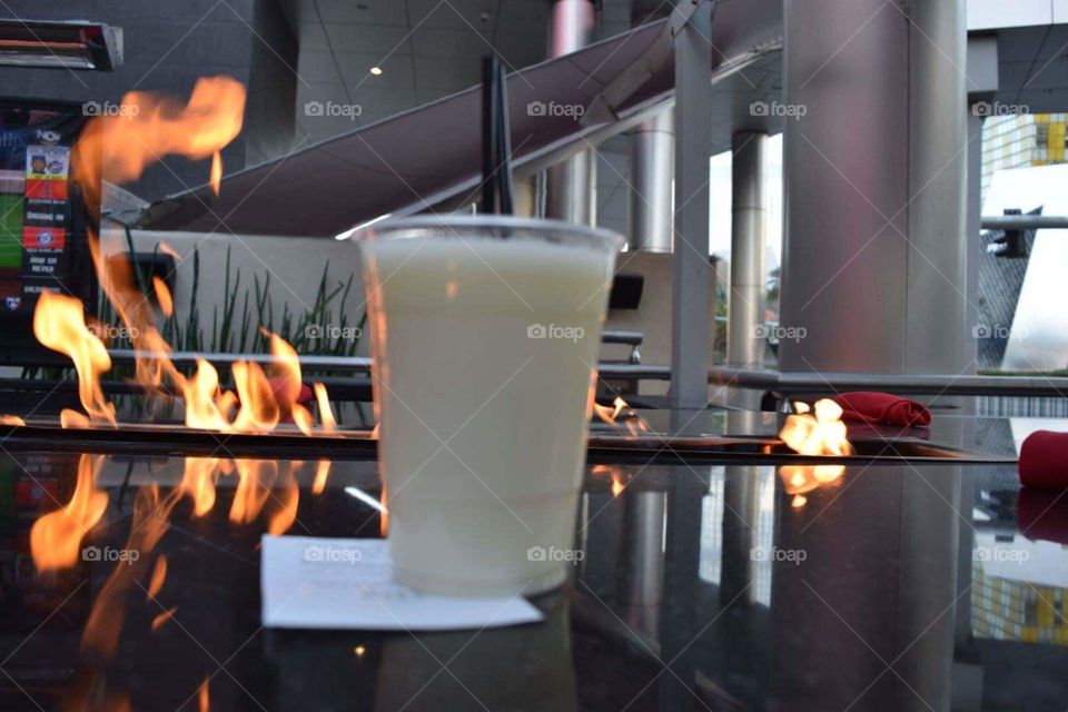 Pina colada by the fire