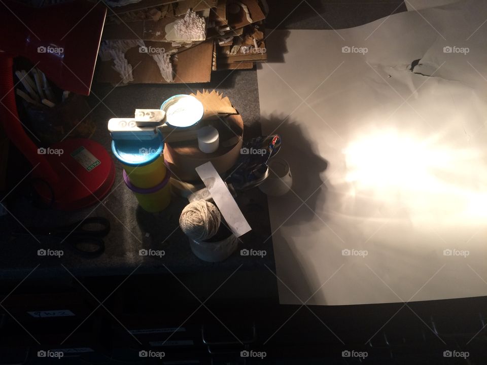 Shadow of a face using random objects.