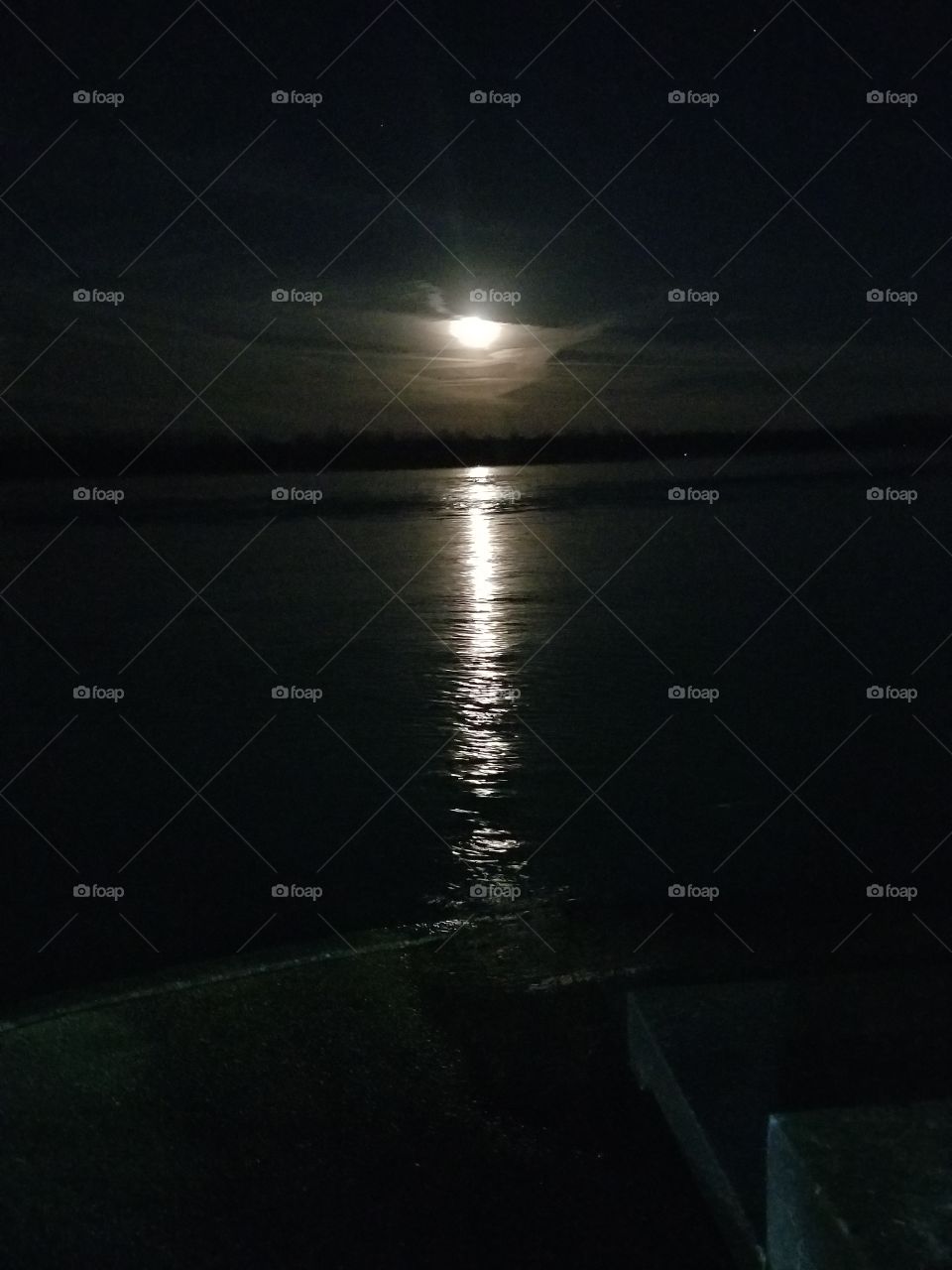 Moon reflection on the River