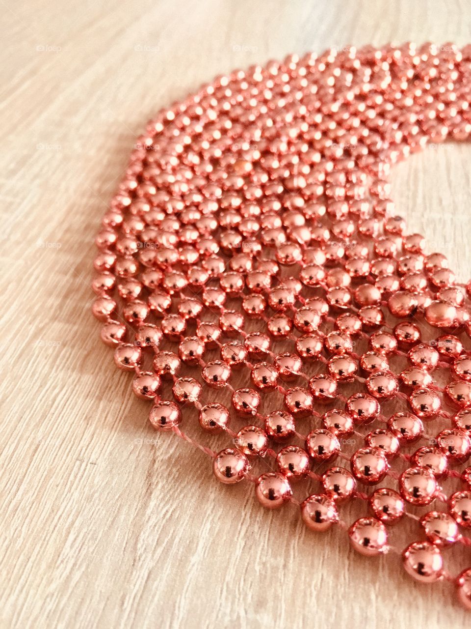 Beads on wood table