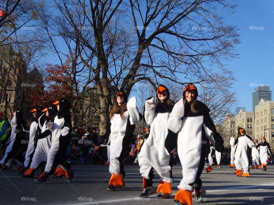 March of the Penguins: Festive Penguin Costumes at Toronto Christmas Parade 