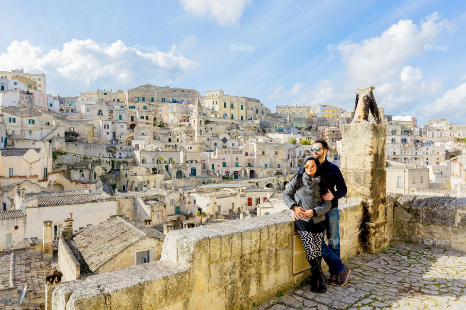 Portrait of a young couple in italy