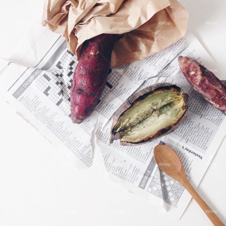 Japanese sweet potatoes. Roasted Japanese sweet potatoes 