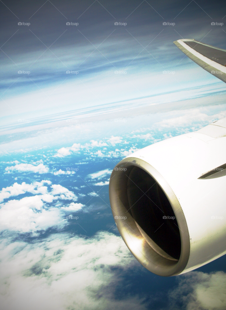 sky clouds plane flight by adrianocastelli