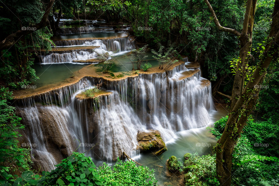 Waterfall in Kanchanaburi Thailand 