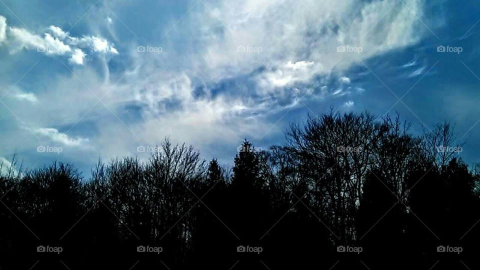 icy blue sky on a crisp autumn day