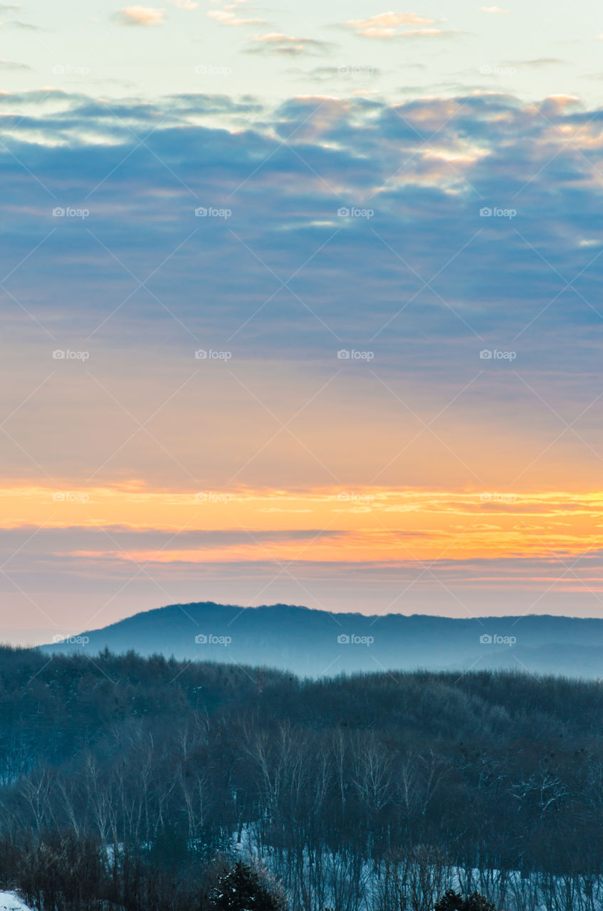 Nature landscape during sunset