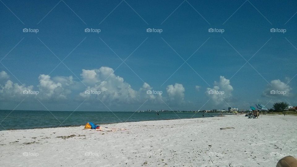 Florida beach. Fort Myers Beach on a sunny day