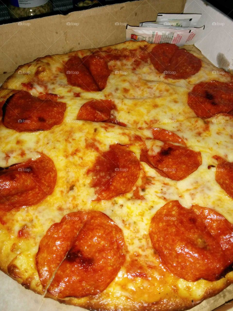 Pizza with pepperoni