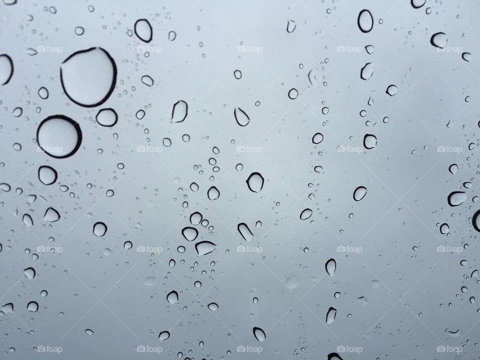 Water drops on glass