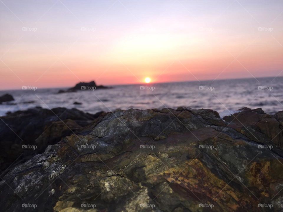 sunset, Santiago de Chile. coastline, beach