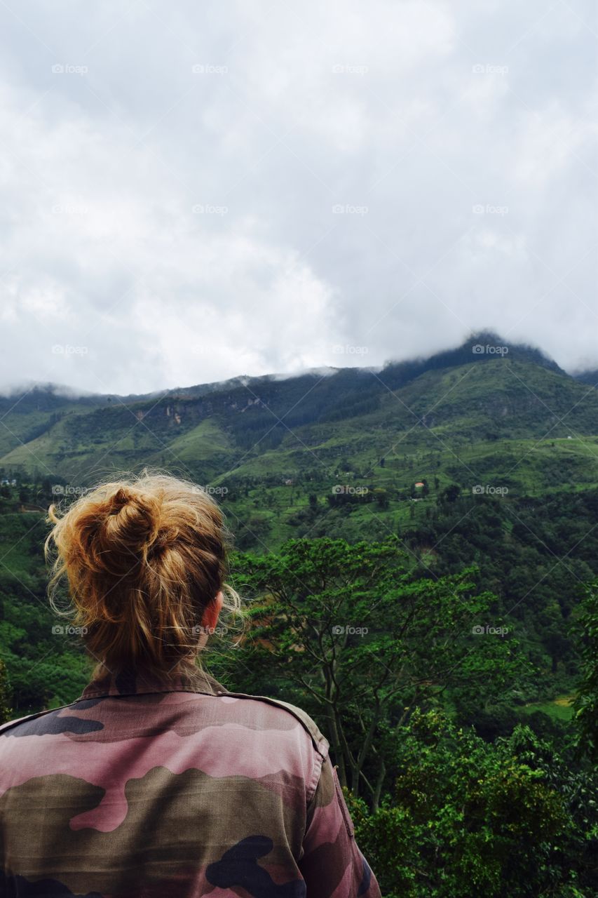 Rear view of woman looking nature