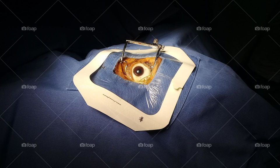 Human's eye in an operation