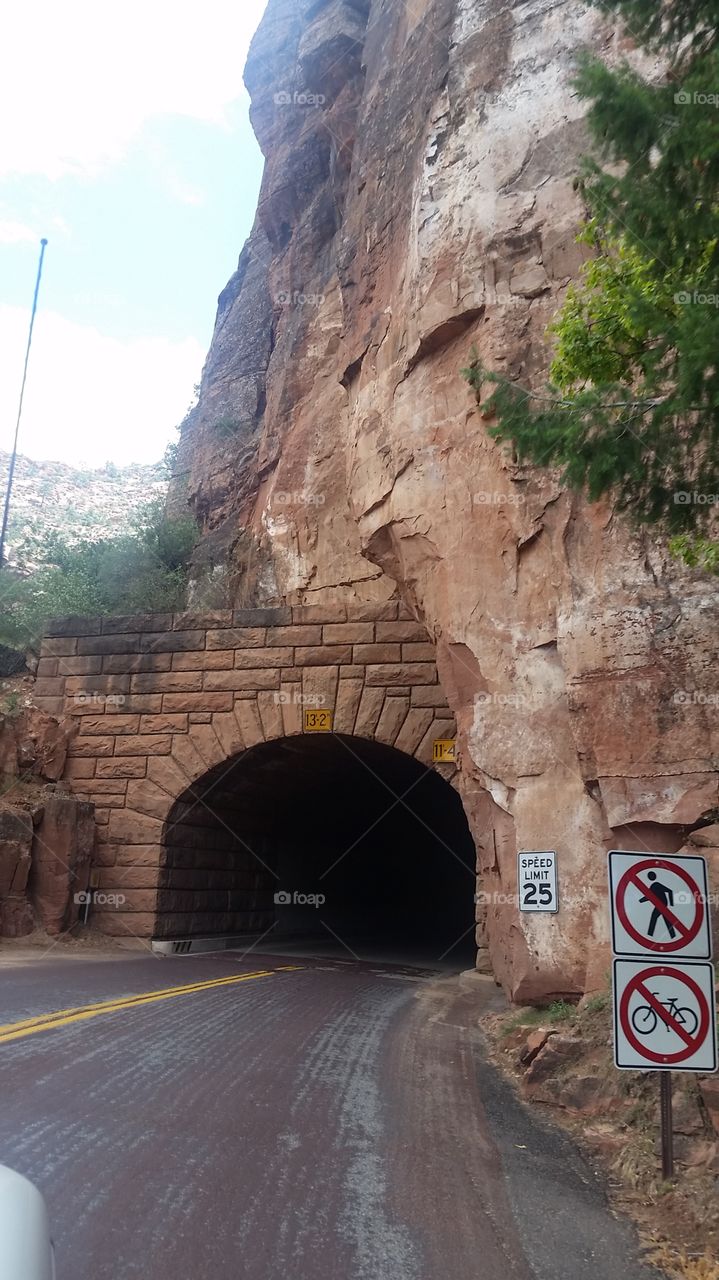 Tunnel built into the mountain. Amazing.
