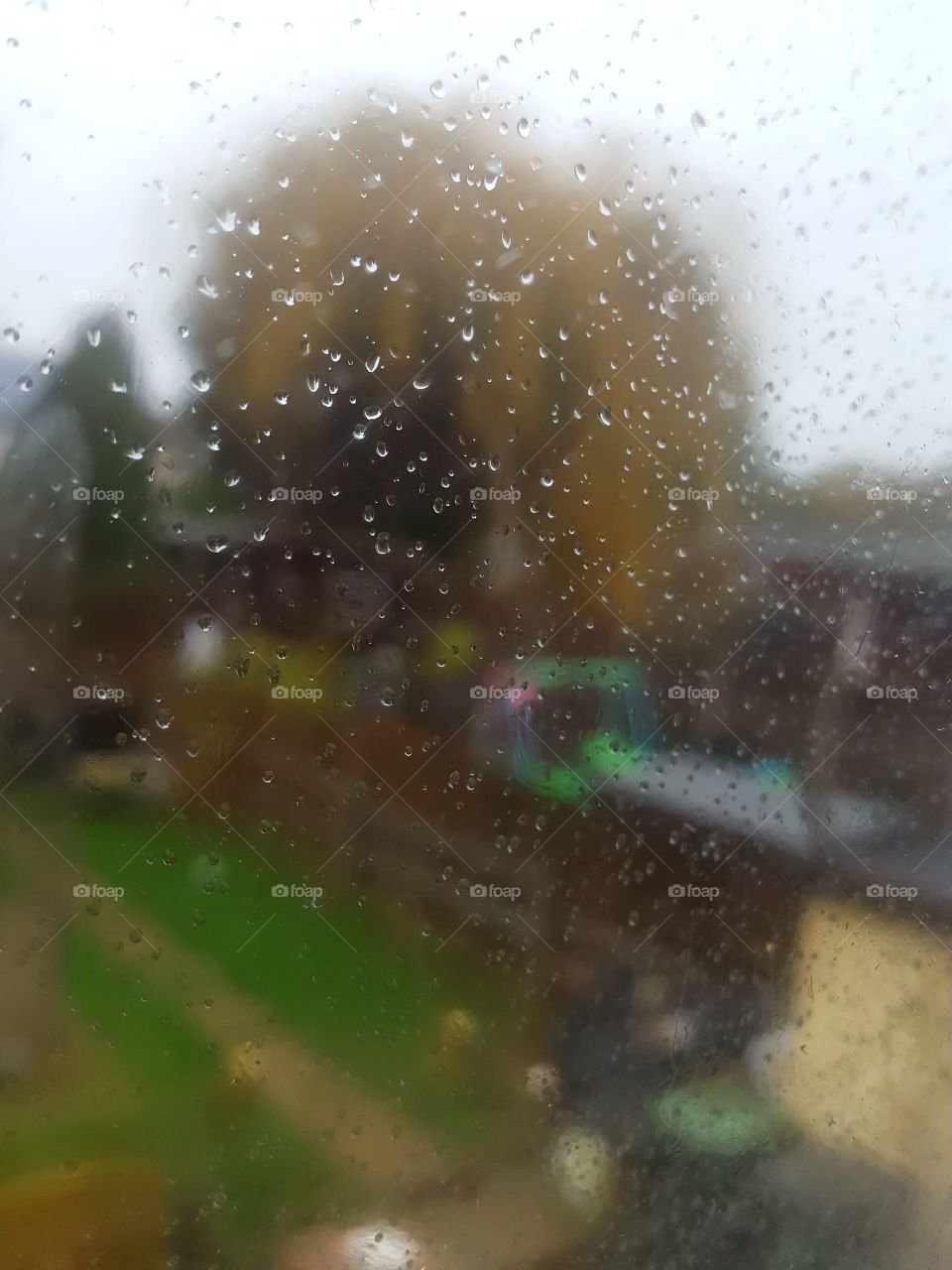 tiny water droplets on a window