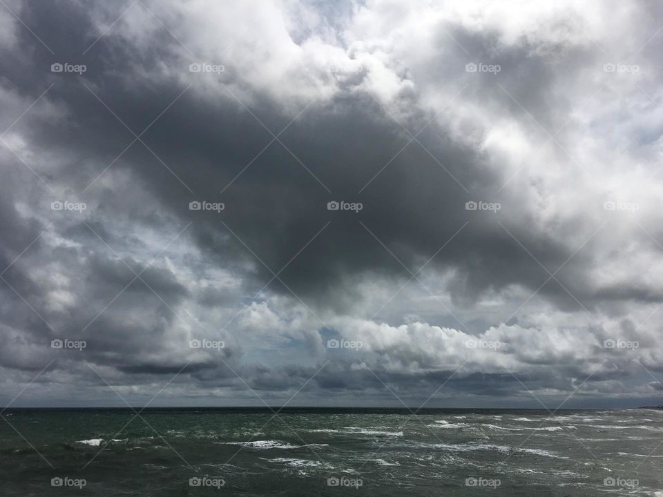 Storm Clouds moving in above the Atlantic Ocean right off the North Carolina Coast. 