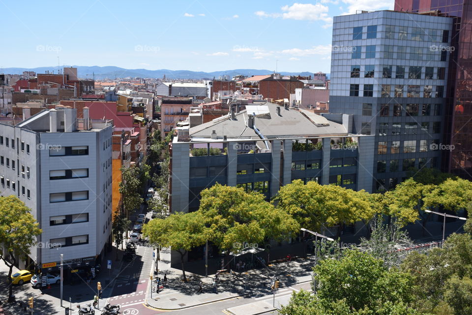 Tarragona street in Barcelona city