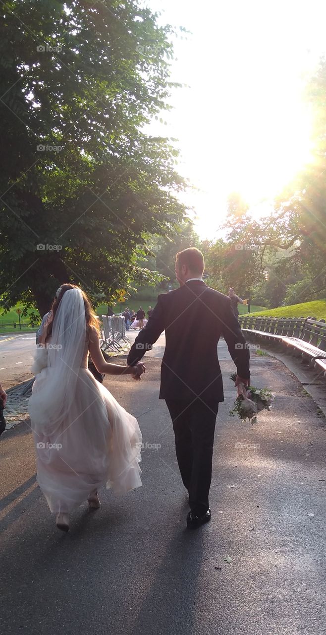 Bride and Groom in Central Park NYC