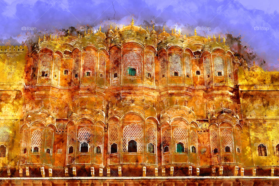 Painting of Hawa Mahal, Jaipur, Rajasthan