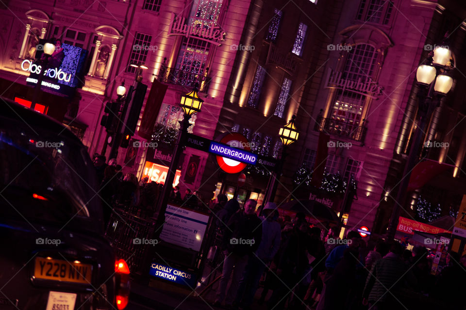 A beautiful night scene of London, United Kingdom. Artistic, colorful photo of a city.