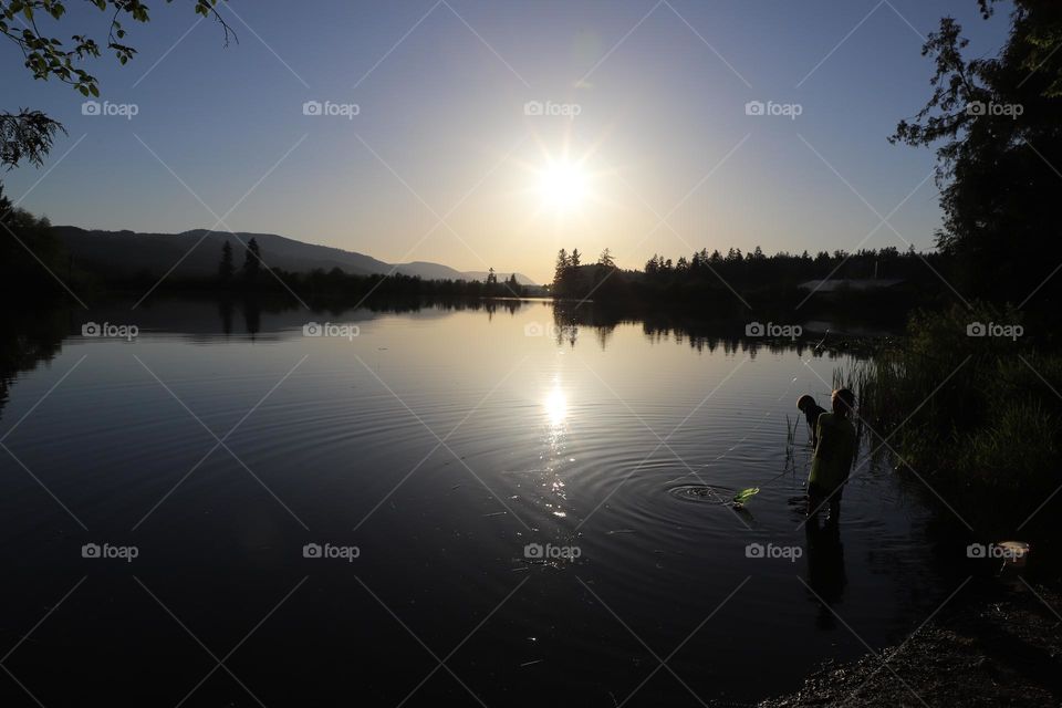 Sunset  over the lake