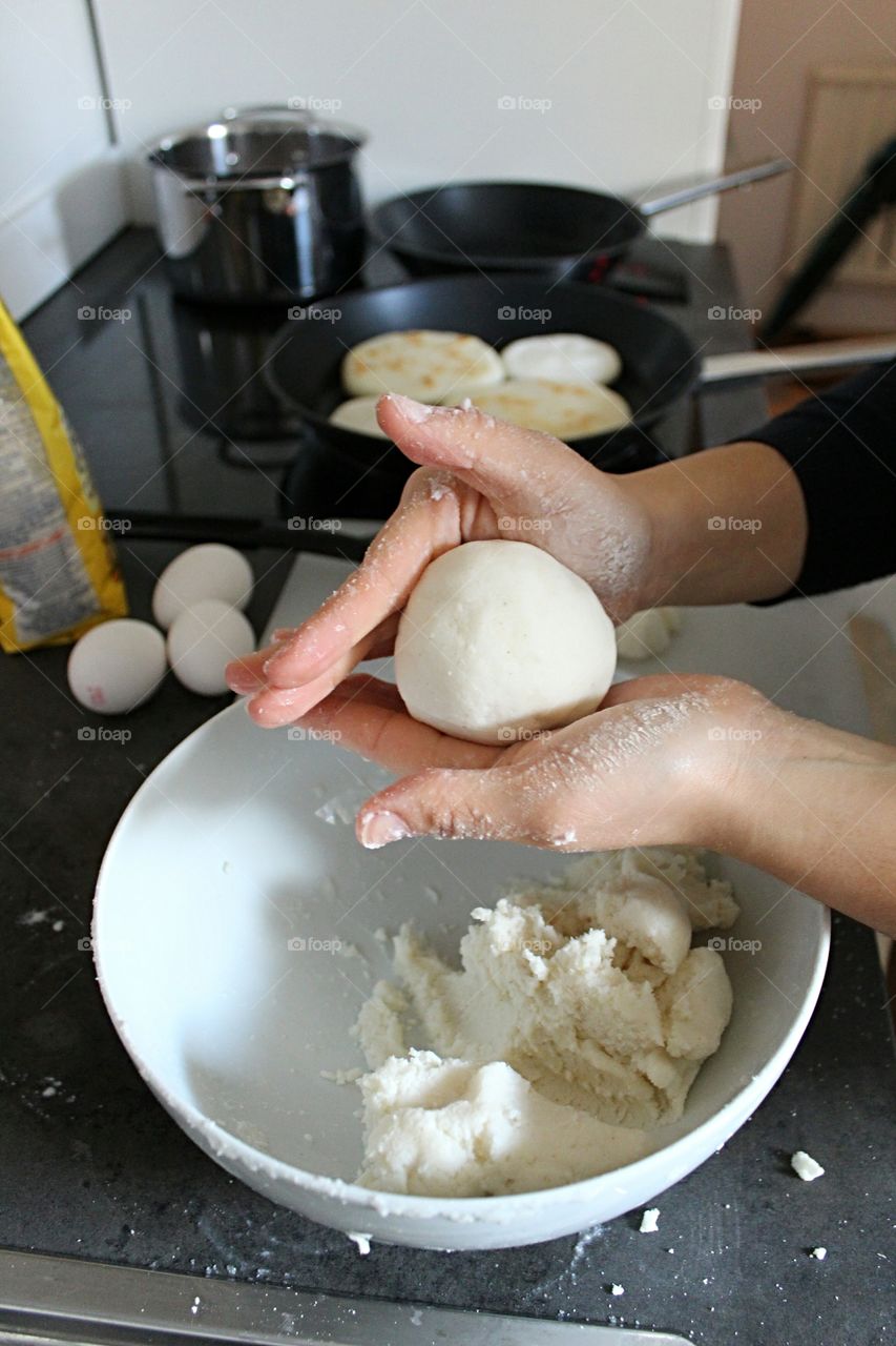 working hands in the kitchen