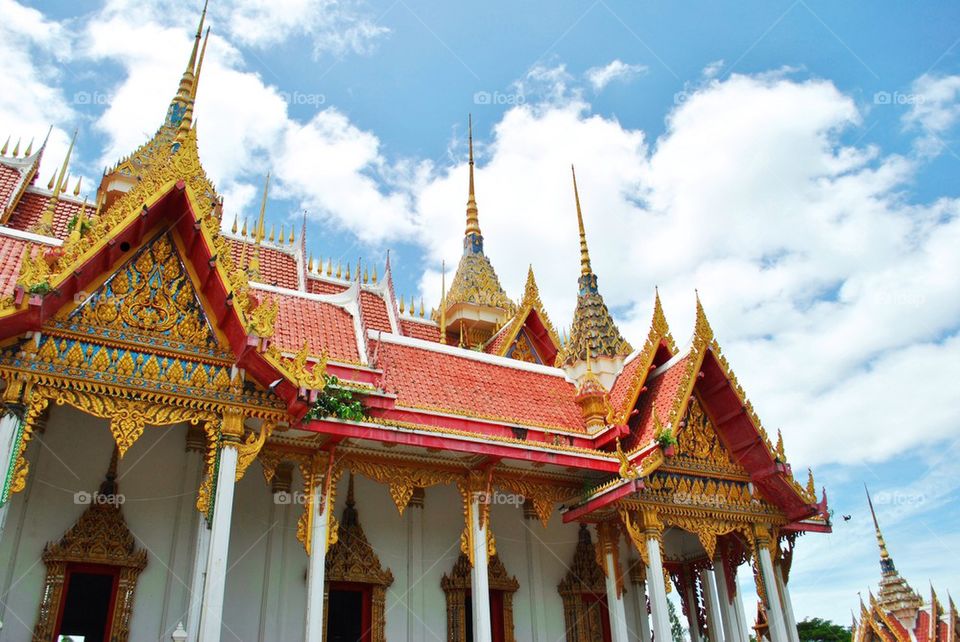 Old temple with the blue sky