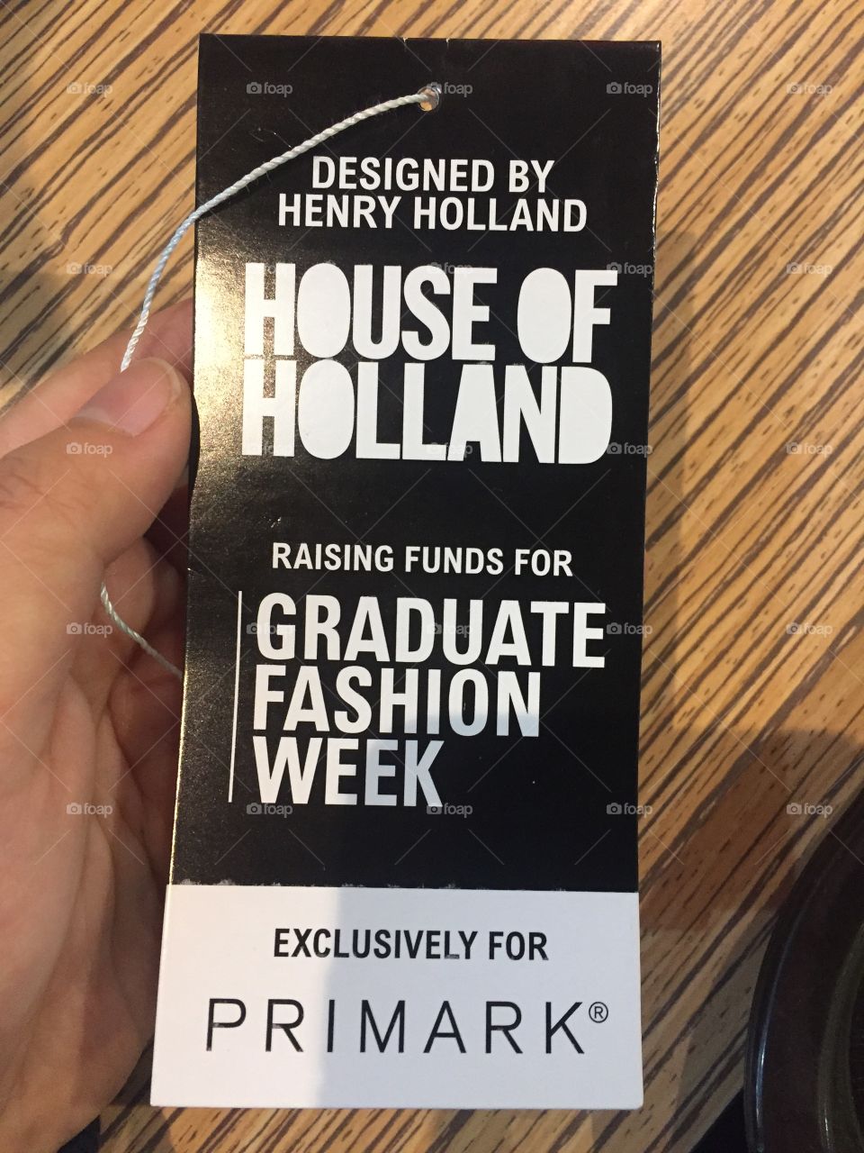 This is a shopping bag tag that took my interest as I never knew for Graduate Fashion Week to raise money this way. 