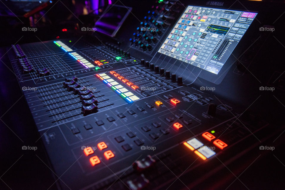 Mixing table at a nightclub in Malmö Sweden.