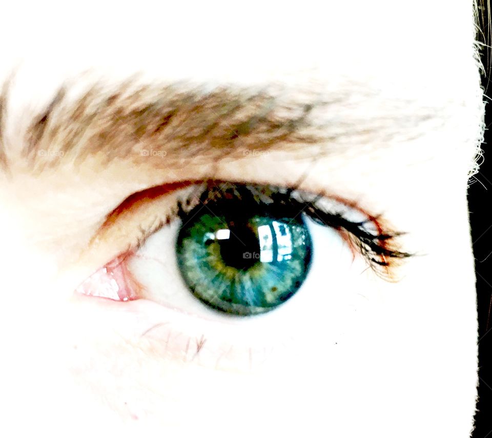 Green human eye