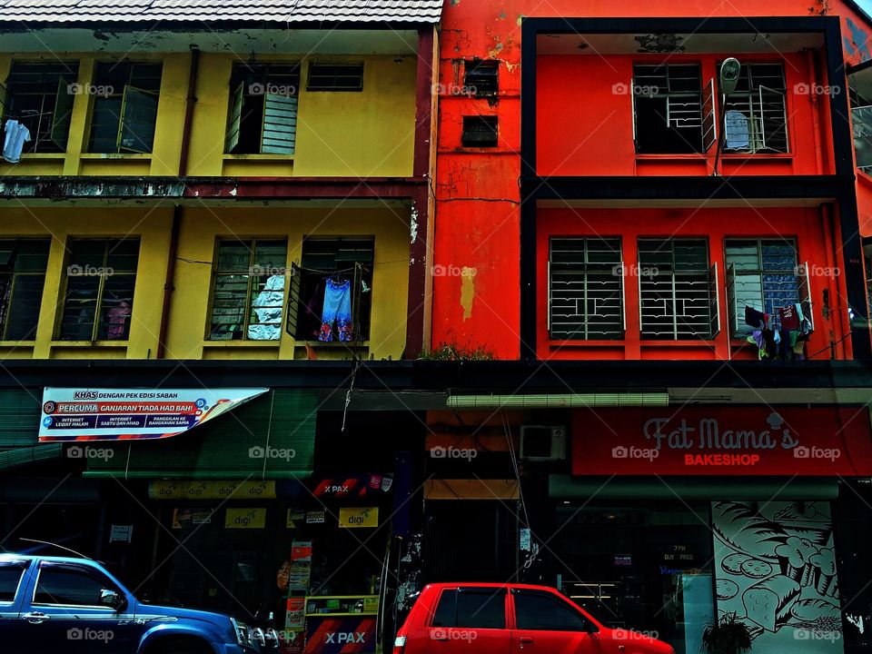 Colourful shophouses