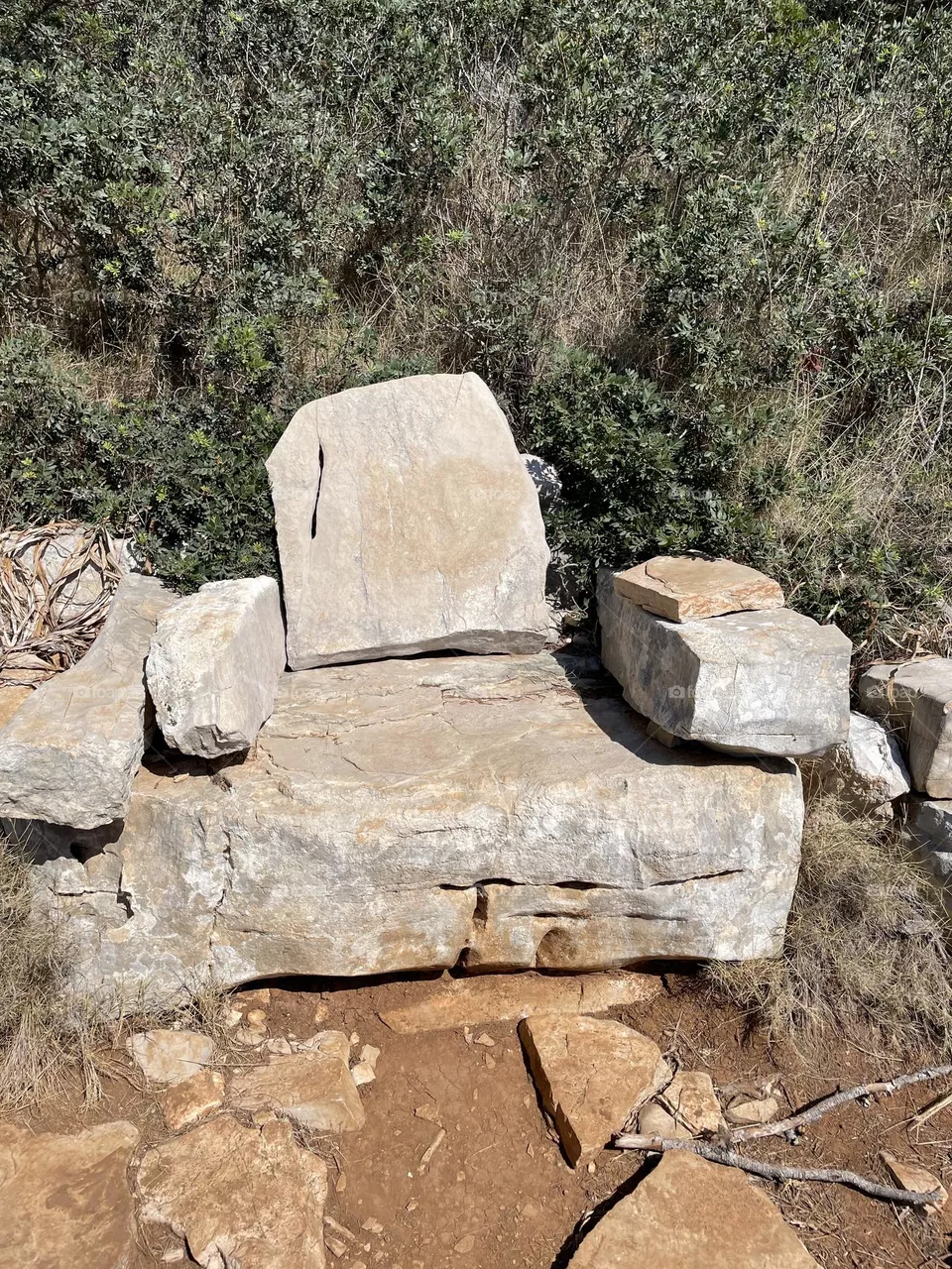 A stone chair at Salt Lake in Croatia 