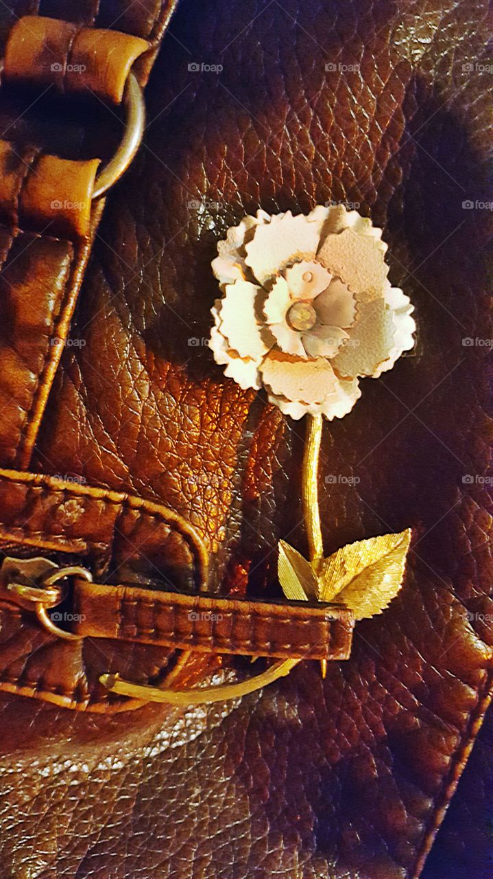 flower and leather