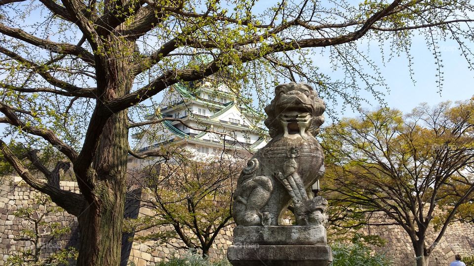 Guardian of the Castle. This is one of two statues donated from China to Osaka (Japan) for protection and a sign of peace.