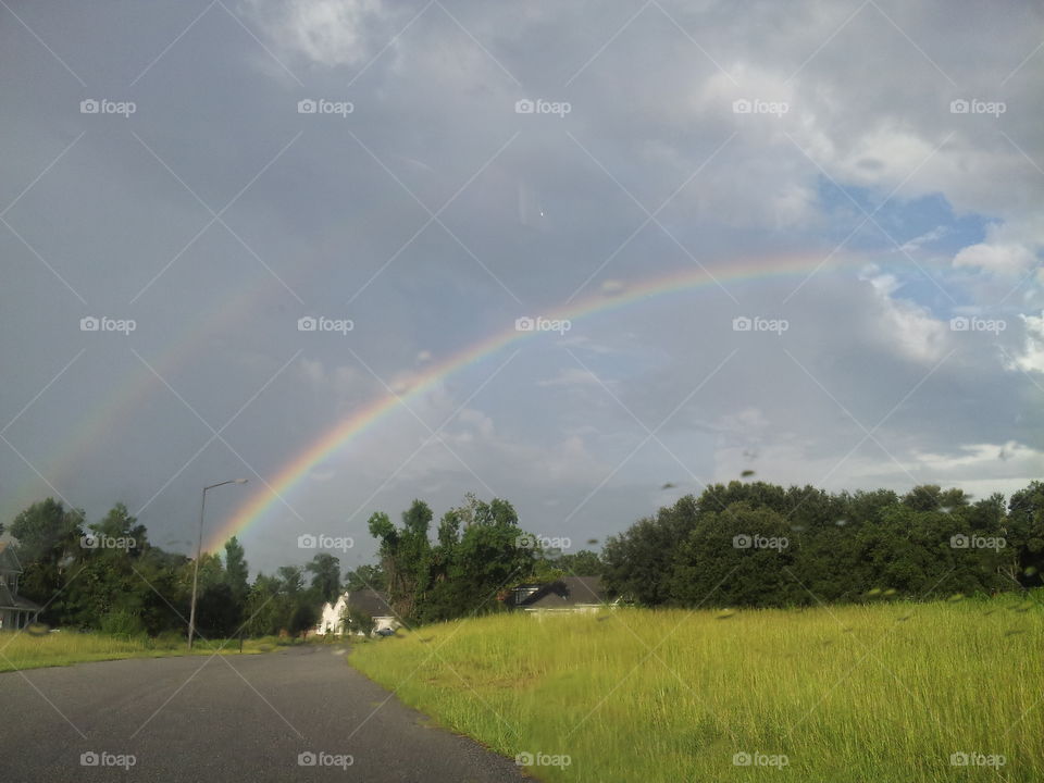 Double rainbow. rainy day