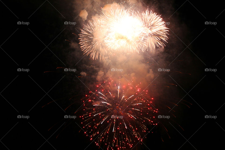 Fireworks, holiday, lights, flicker, splash, celebration, joy, sky, black sky, bright lights against the black sky, night, summer, night sky,
Bright lights of the salute against the black sky