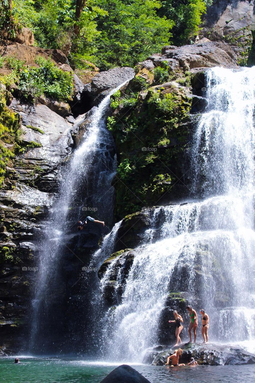 One of the most famous and most beautiful Nauyaca waterfall in Costa Rica