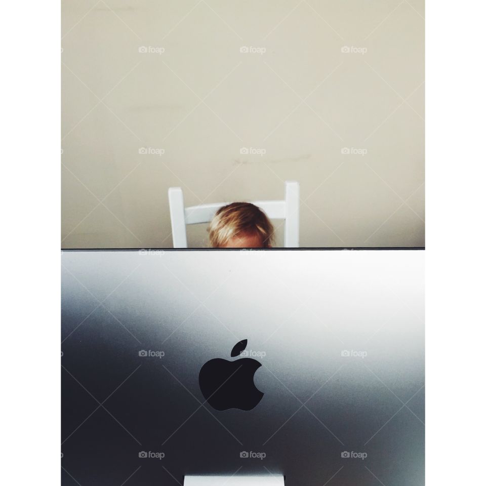 Kid behind the computer. Next generation designers