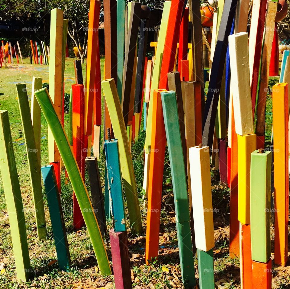 Mixed colorful stripe
Pattern sculpture 