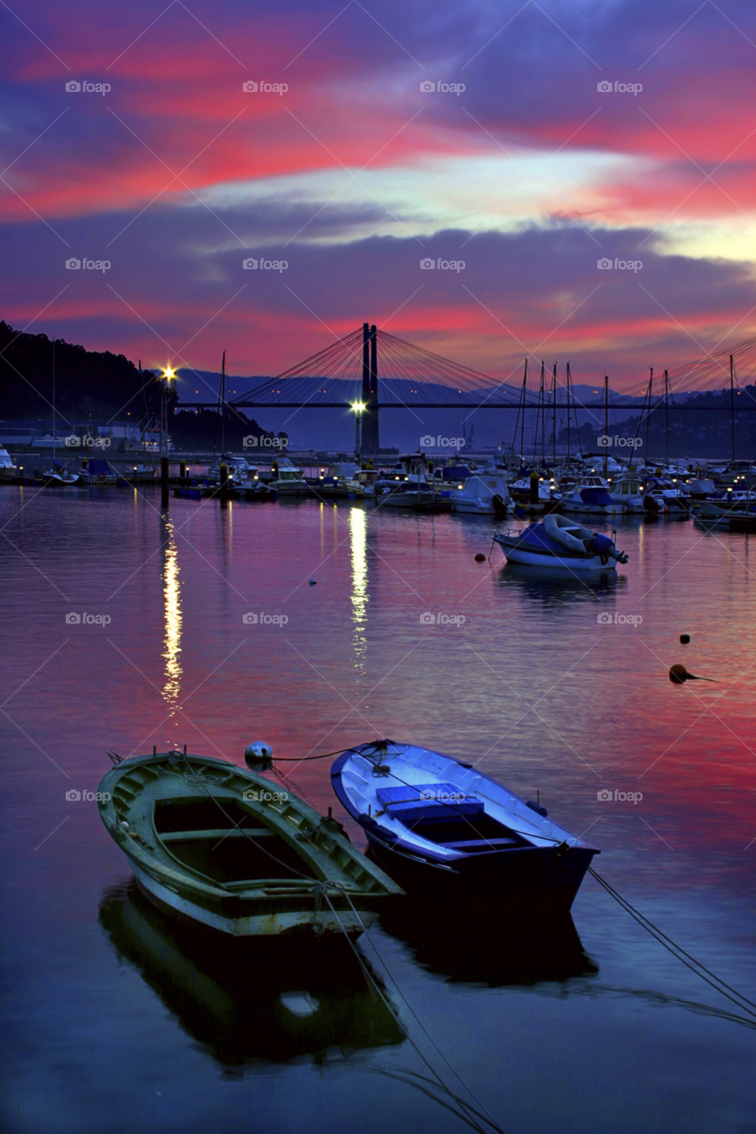Water, Reflection, Boat, Sunset, Sea