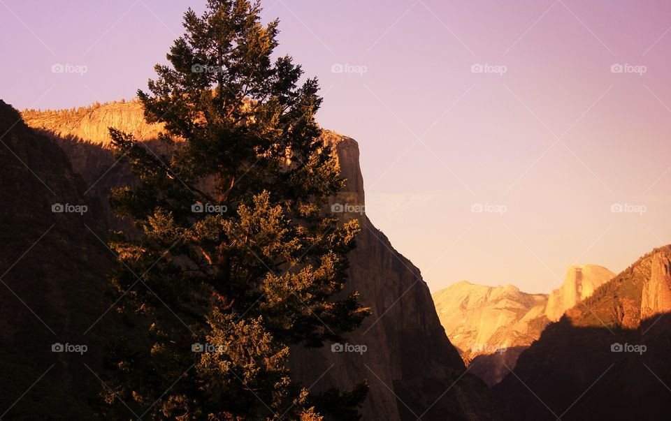 Scenic view of mountain during sunset