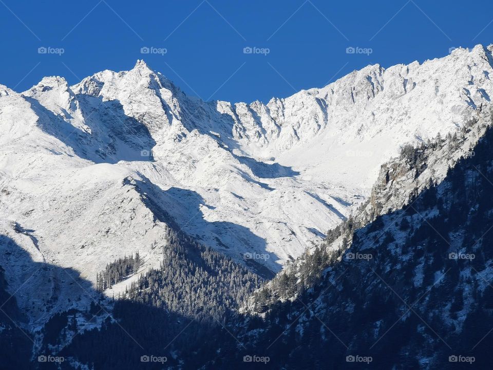 mountain view with snow