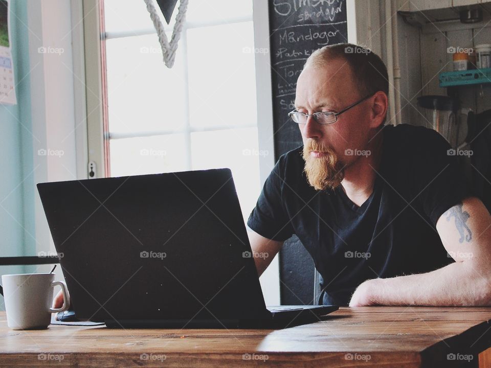 Man using laptop