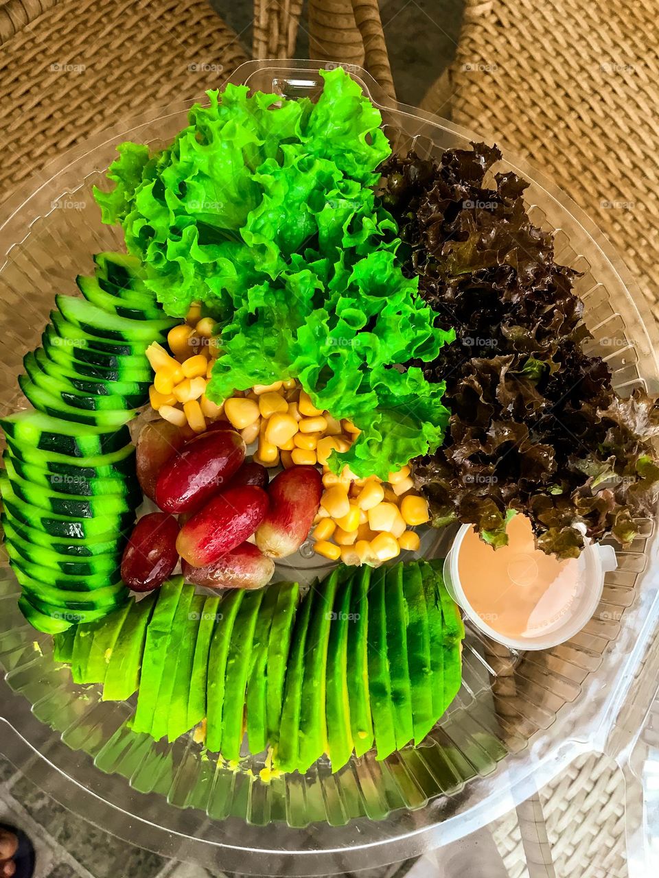 Colorful Mix Vegetable Salad in a display.