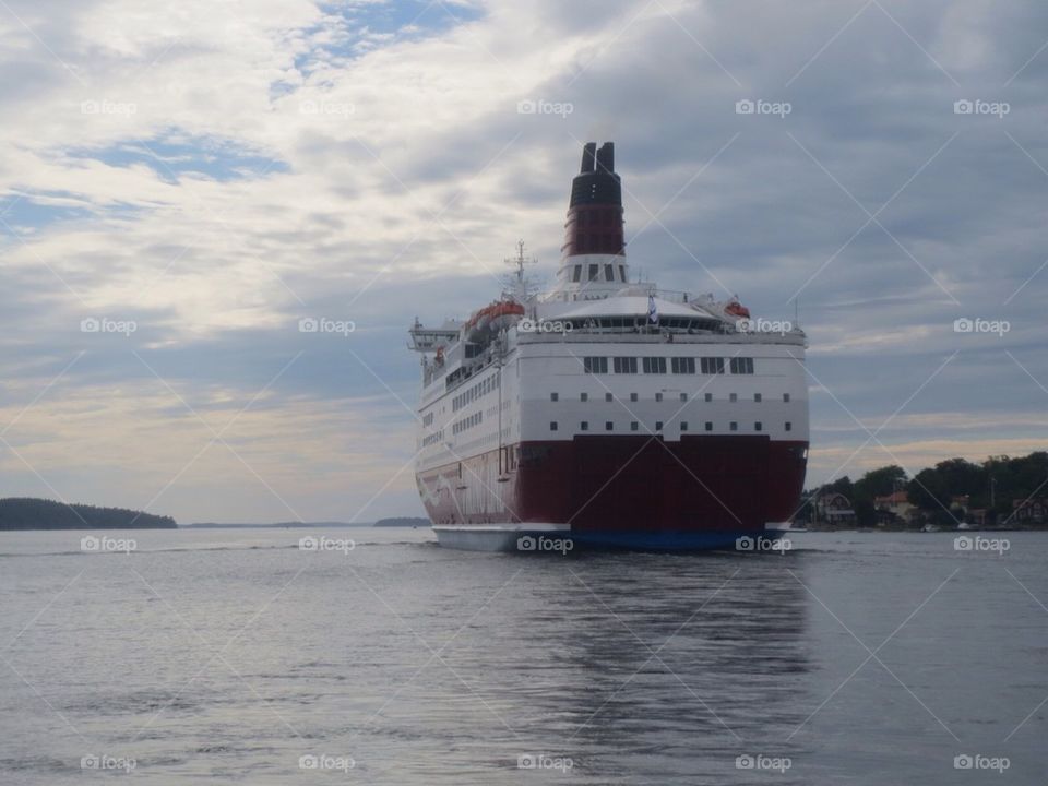 Passenger ferry from behind