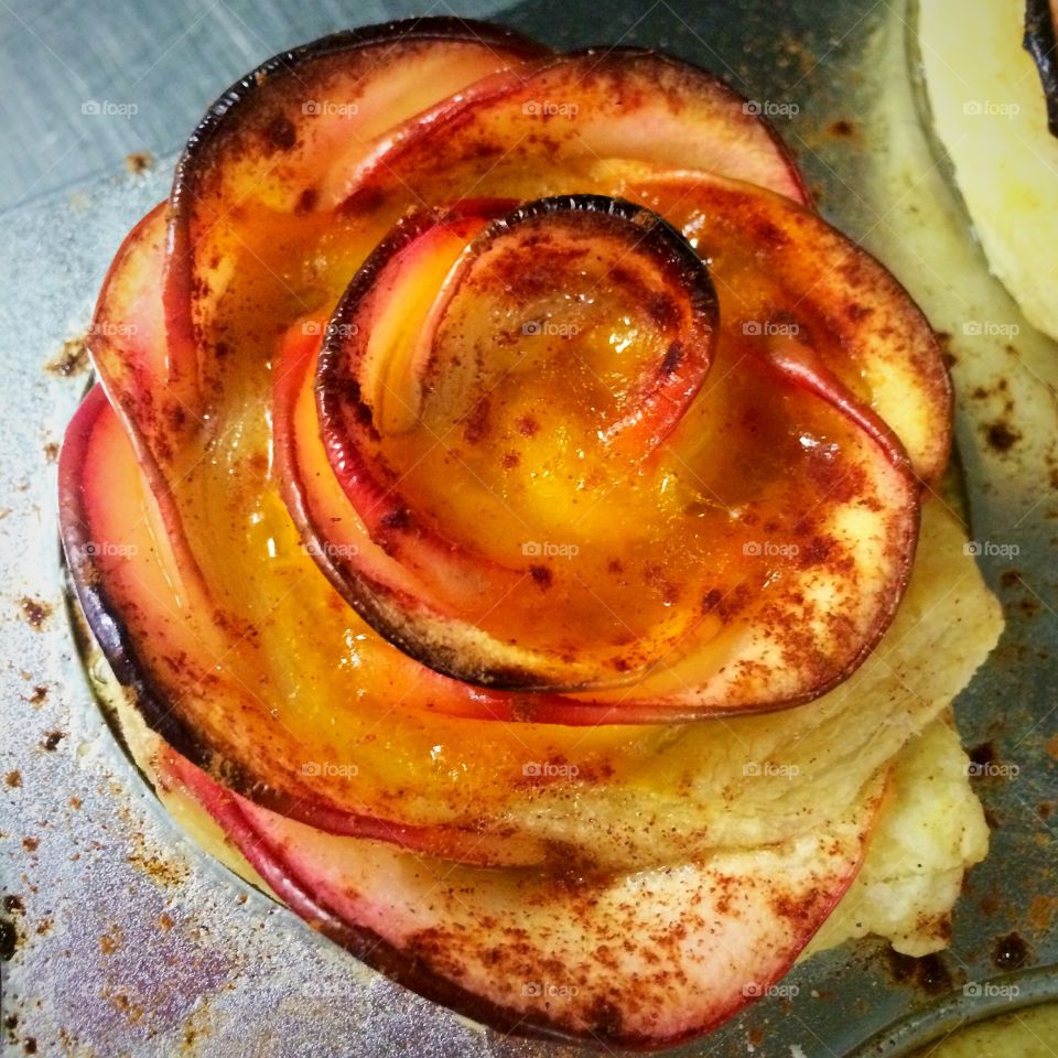 Apple rose. Beautiful and yummy apple rose pastry. 
